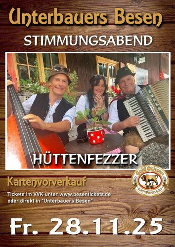 Tickets für HÜTTENFEZZER am 28.11.2025 - Karten kaufen